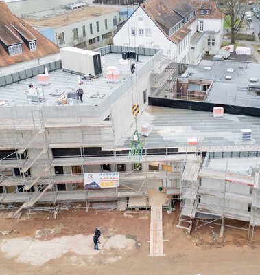 Luftansicht des ganzen Neubaus