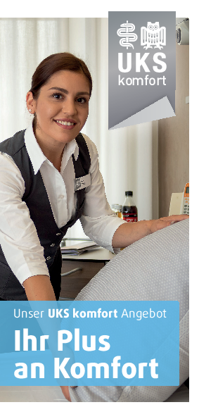 Infoflyer zum Wahlleistungsangebot UKS-komfort